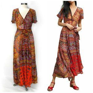 Anthropologie Akemi Kin Murol Boho Wrap Maxi Dress